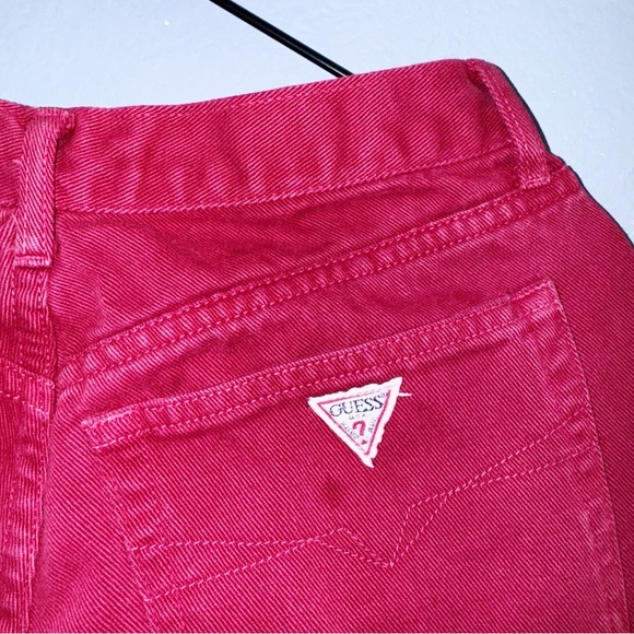 Guess Vintage Red Jean Shorts Size 31/27” - Picture 4 of 7